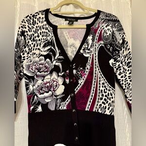 White House Black Market 3/4 sleeve, w/ rhinestone embellishments cardigan.  XS